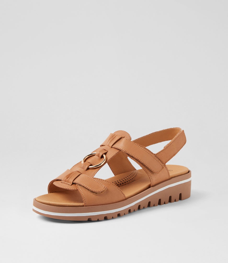 Athleen Dark Tan Leather Sandals