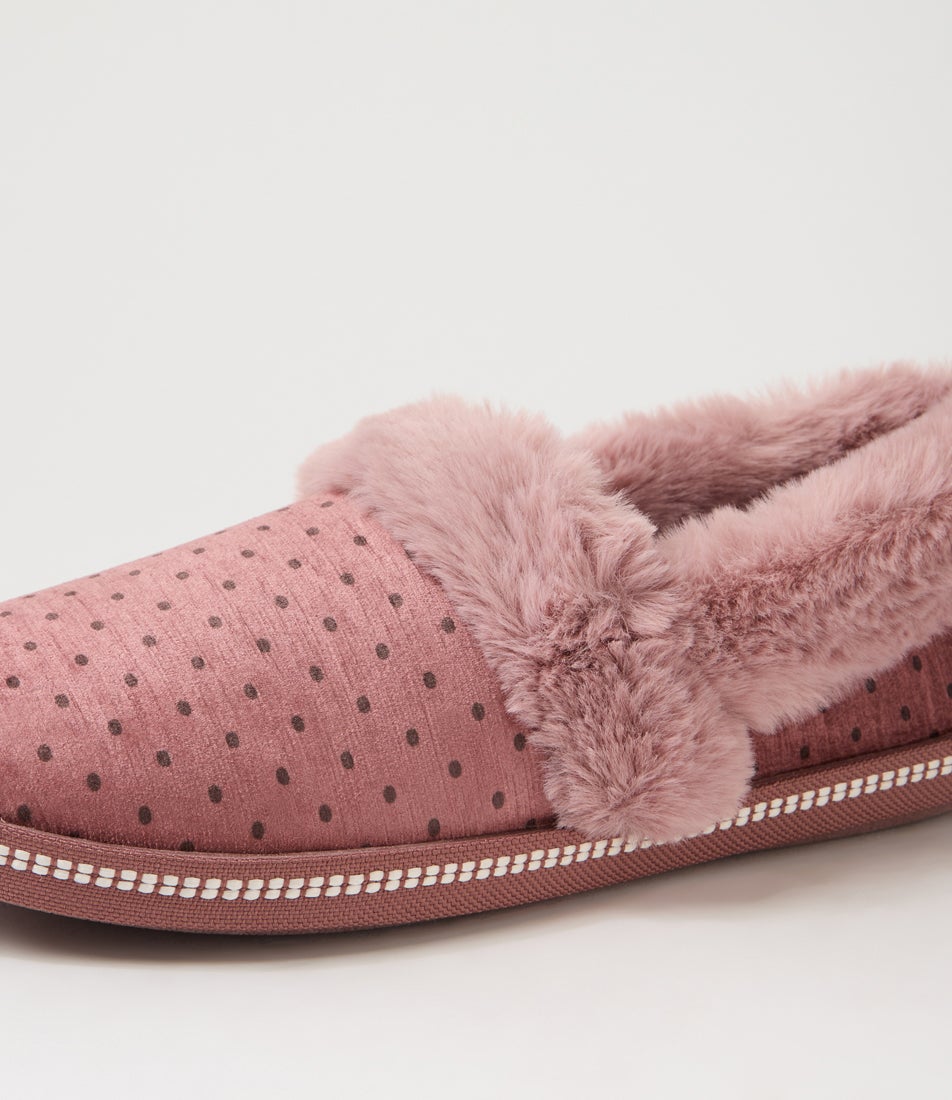 Slipon Rose Spot Velvet Slippers