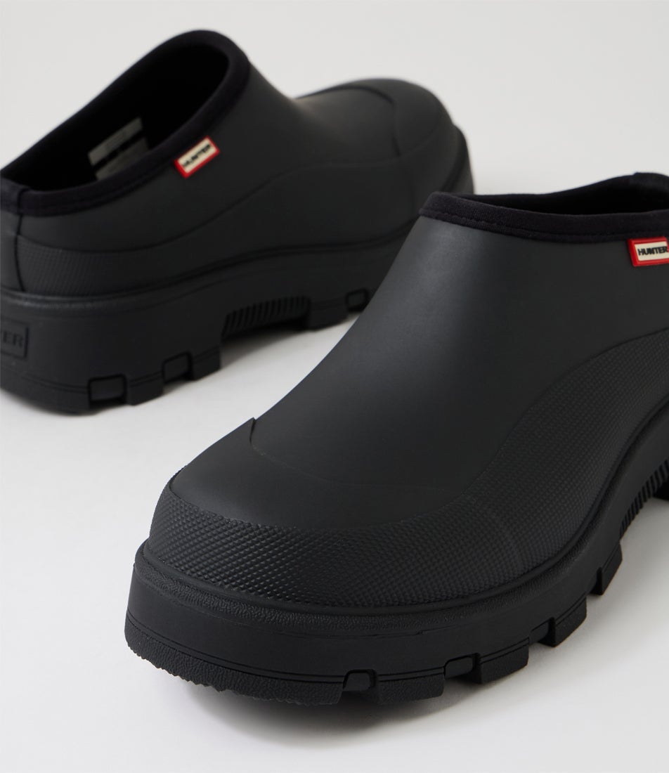 Elements Clog Black Rubber Flat Shoes