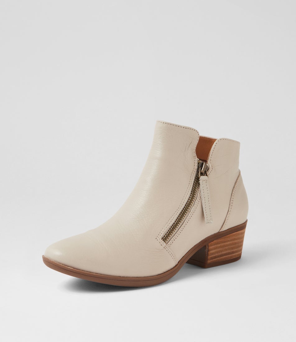 Zoner Almond Natural Leather Ankle Boots