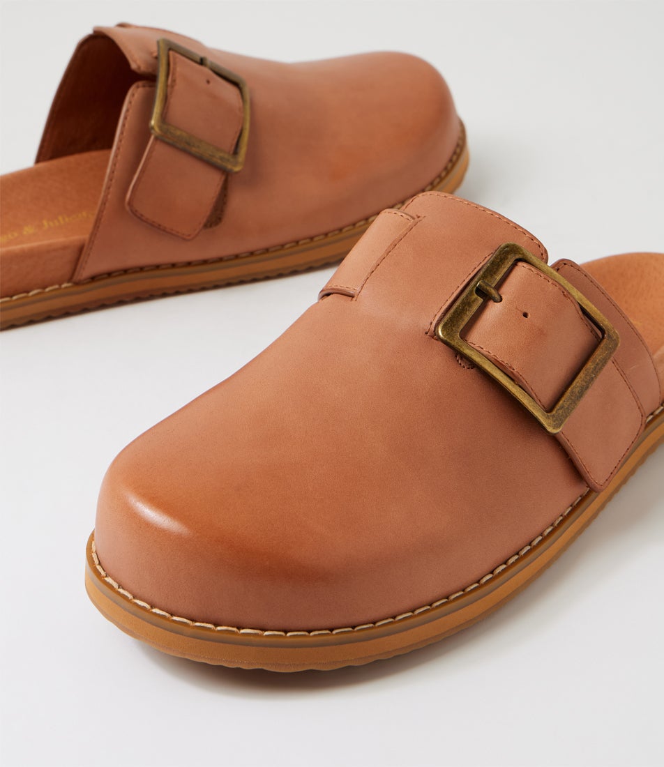 Zilten Tan Leather Mules
