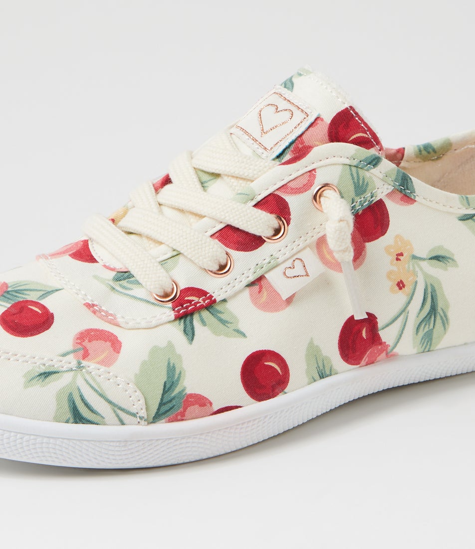 Mynka Cherry Print Canvas Sneakers