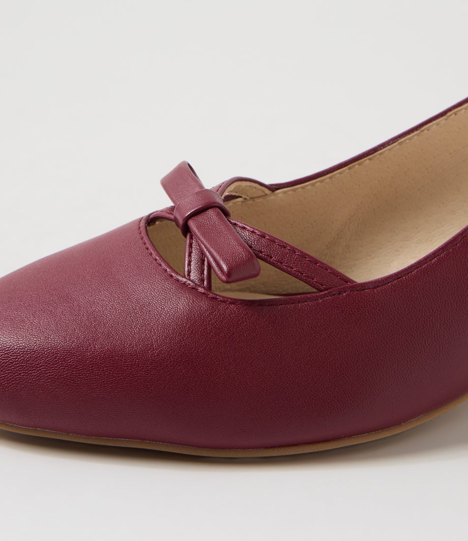Nalanis Pomegranate Leather Heels