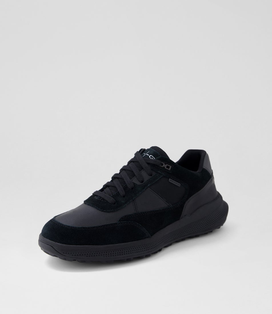 U Pg1x B Abx A Black Leather Sneakers