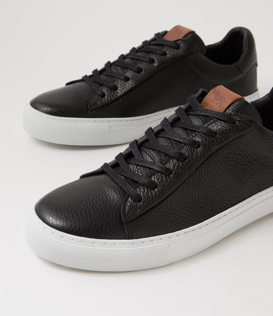 Slate Black Leather Sneakers