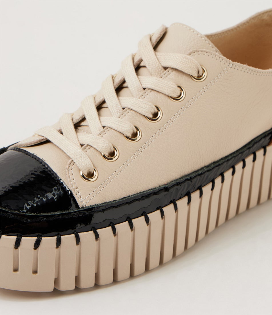 Baselo Black Almond Patent Leather Sneakers