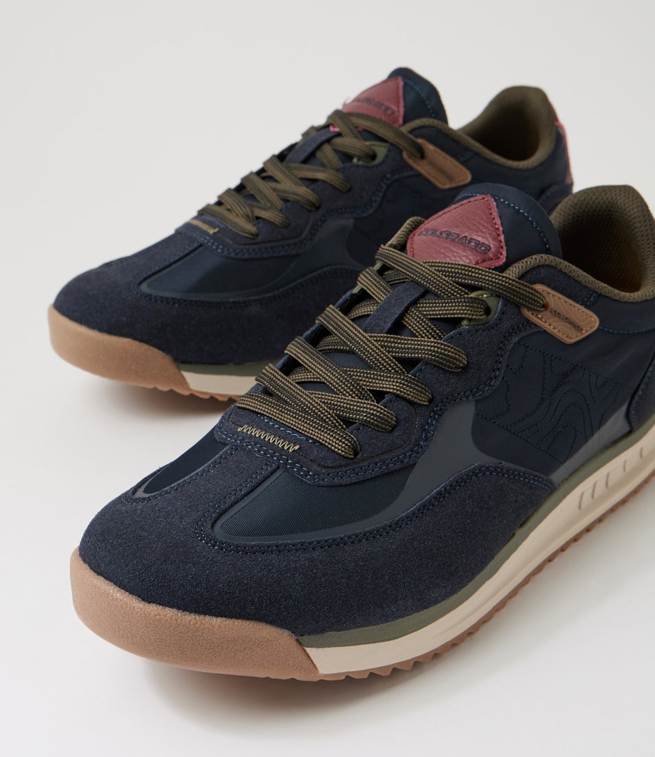 Gravel Navy Lace Up Flats