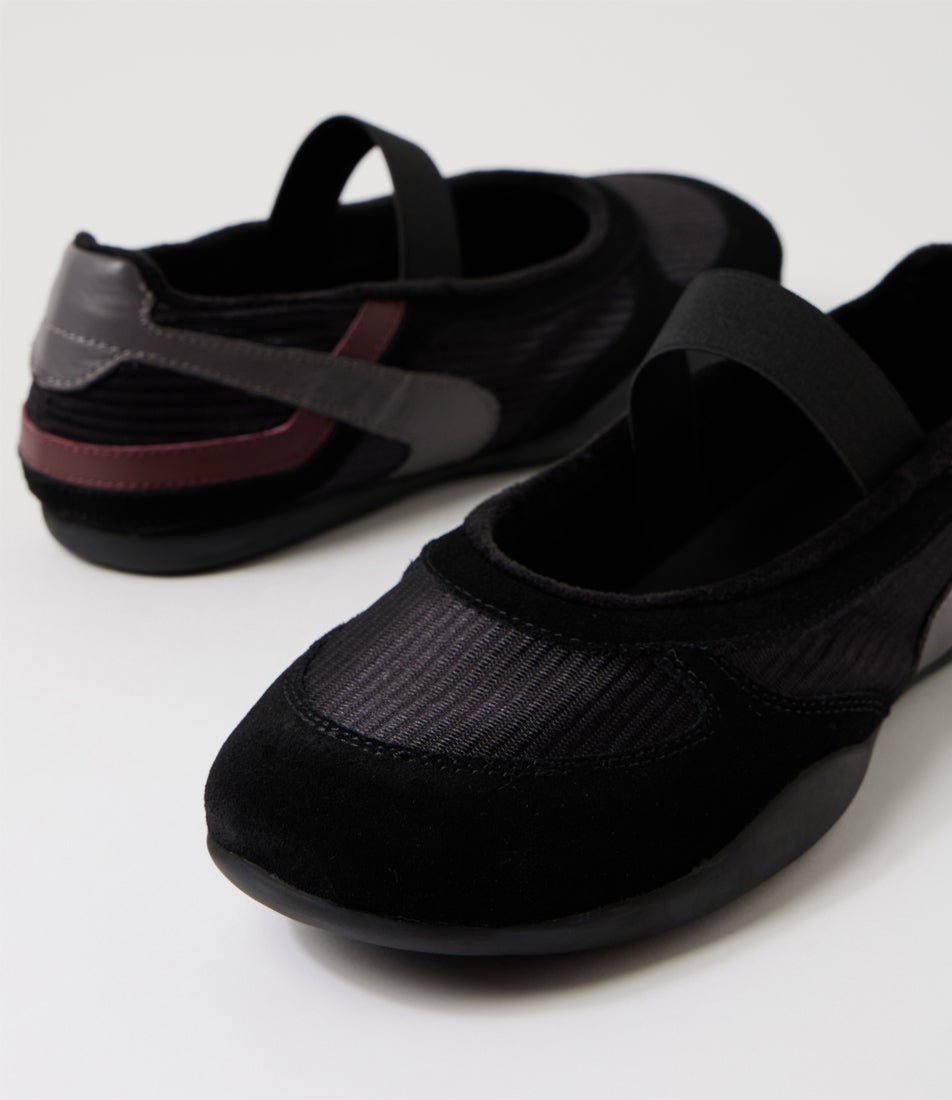 Zoma Black Charcoal Multi Ballet Flats