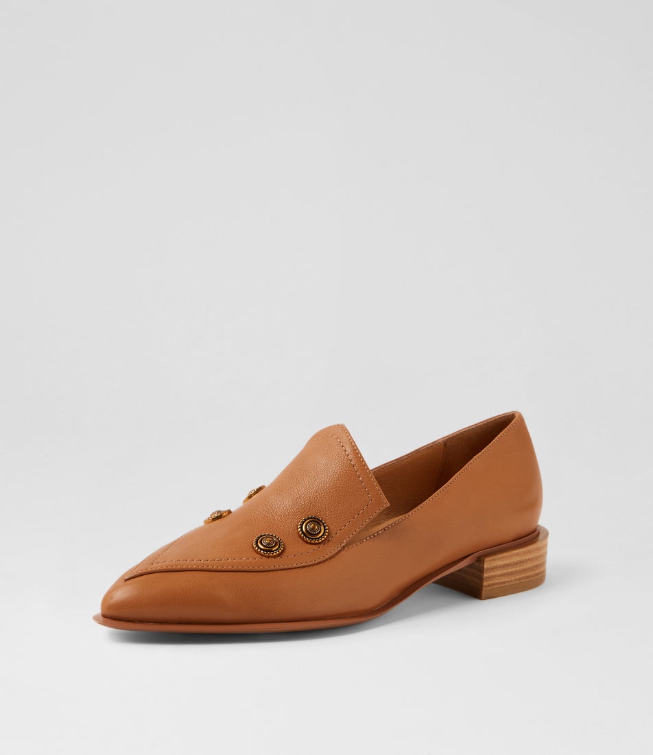 Emblas Dark Tan Leather Loafers