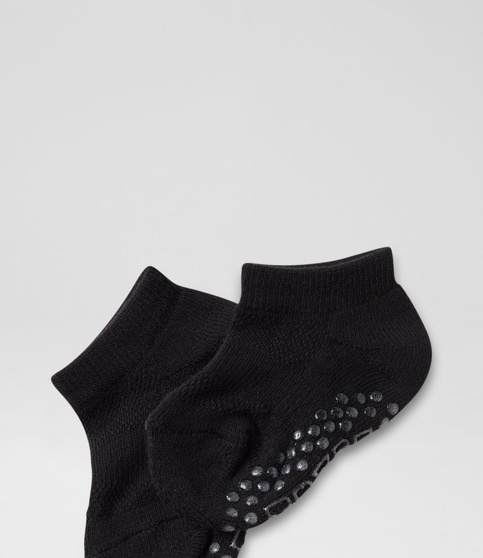 Crib Ankle 3 Pack Black Cotton Socks