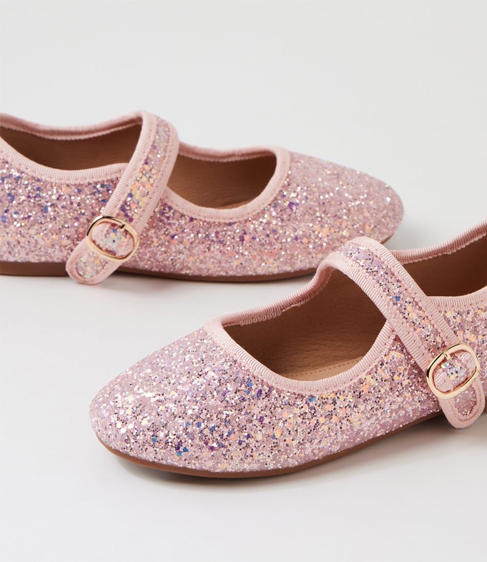 Arlo Ballet Junior Pink Glitter Flat Shoes