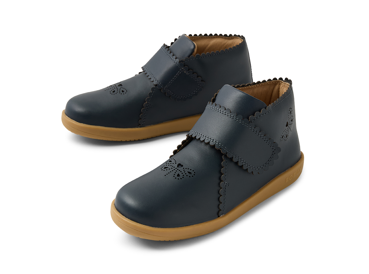 Kp Willow Navy Leather Ankle Boots
