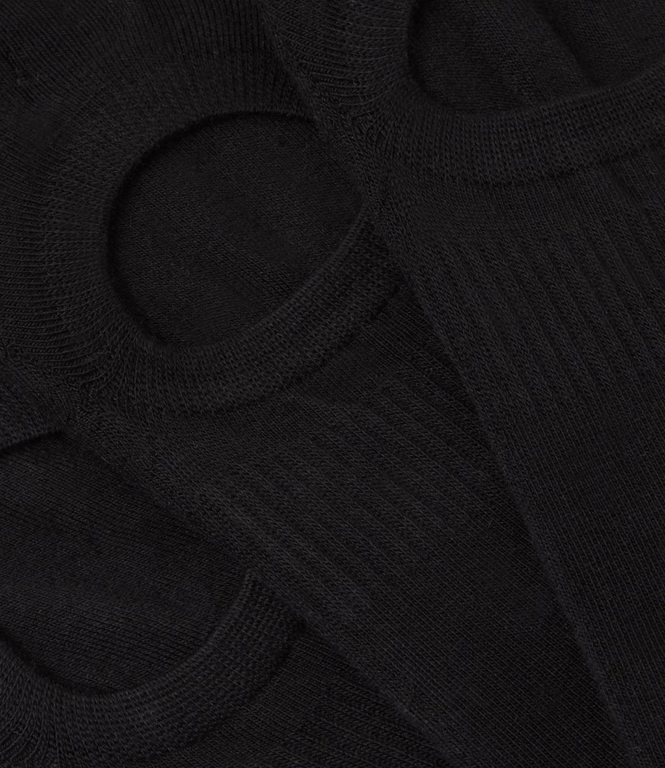 3pk Sneaker S Black Cotton Socks