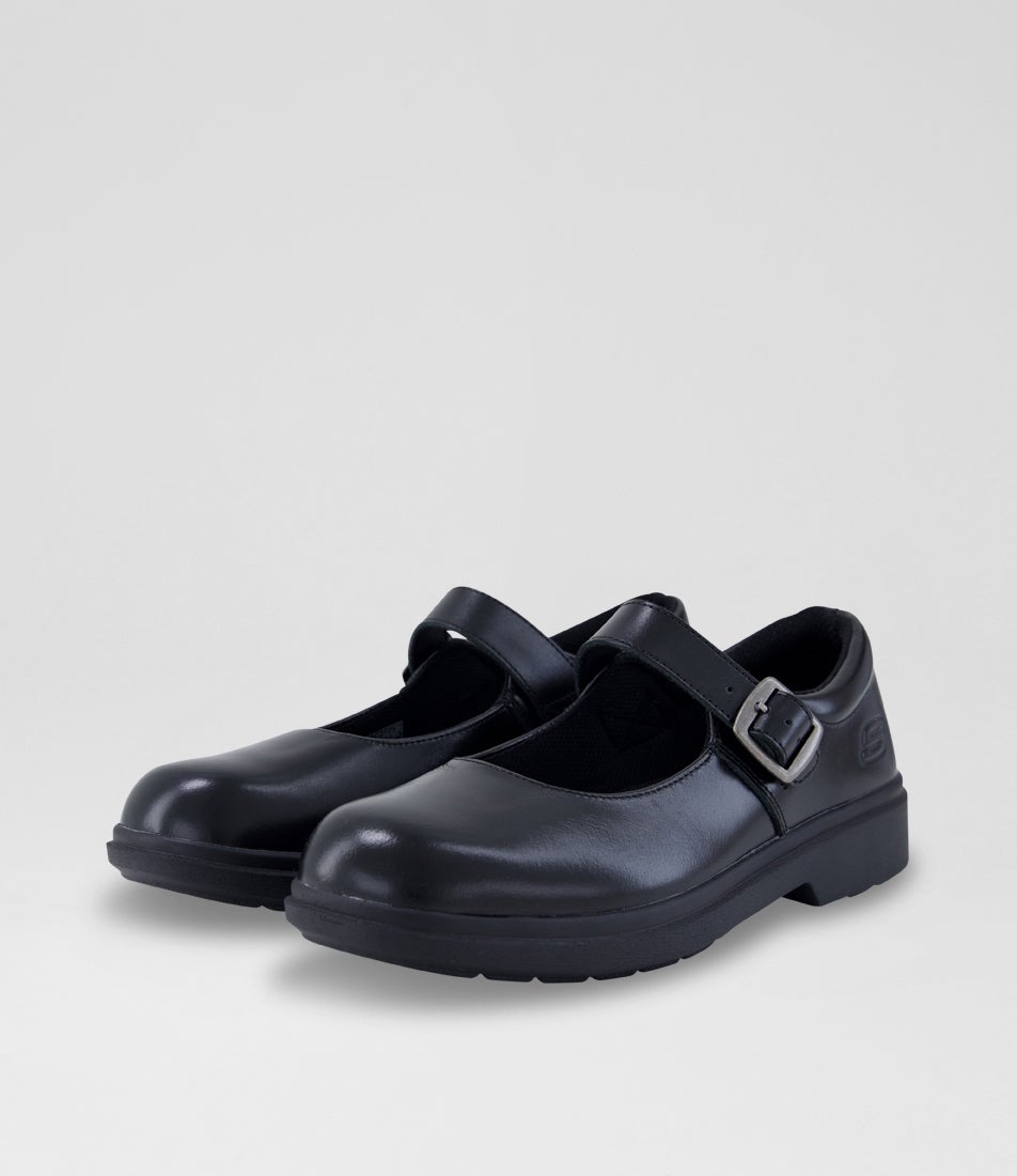 Mary Jane Youth Black Flat Shoes