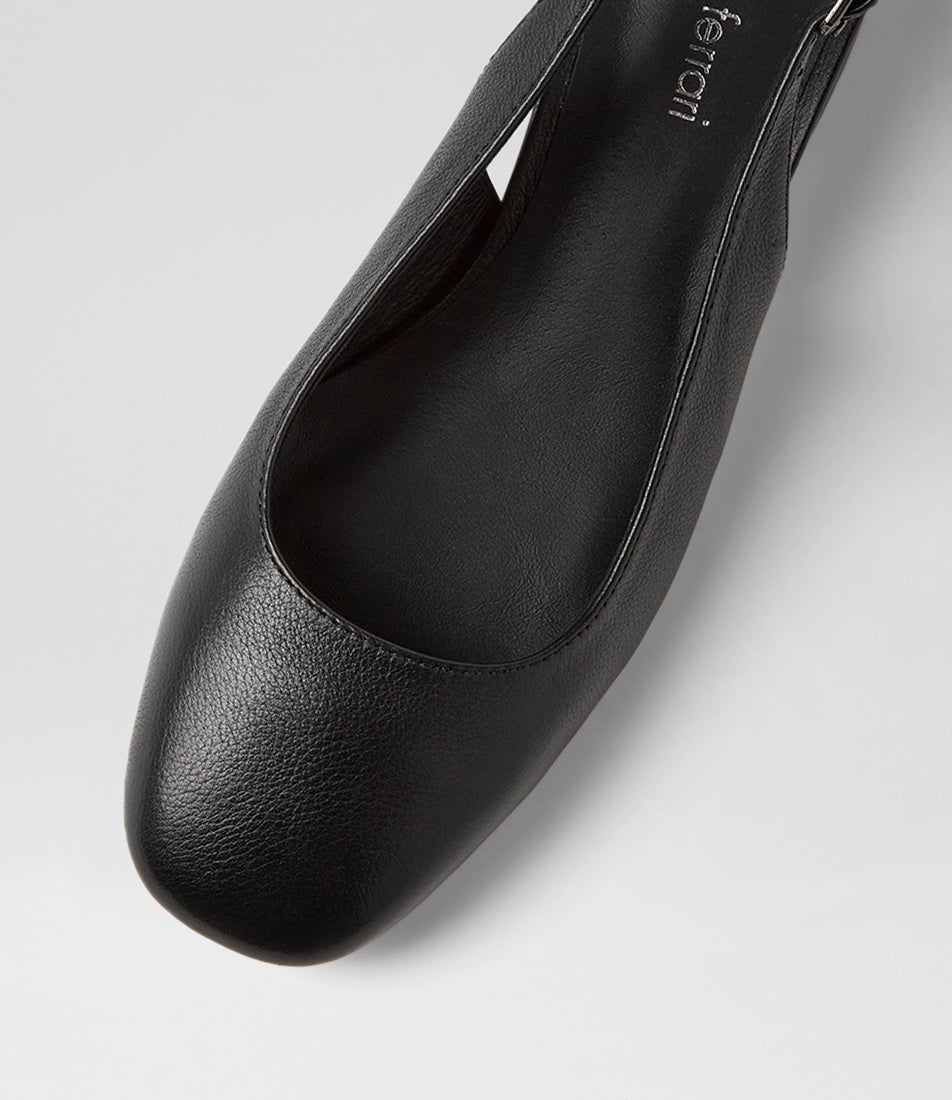 Mamia Black Leather Heels