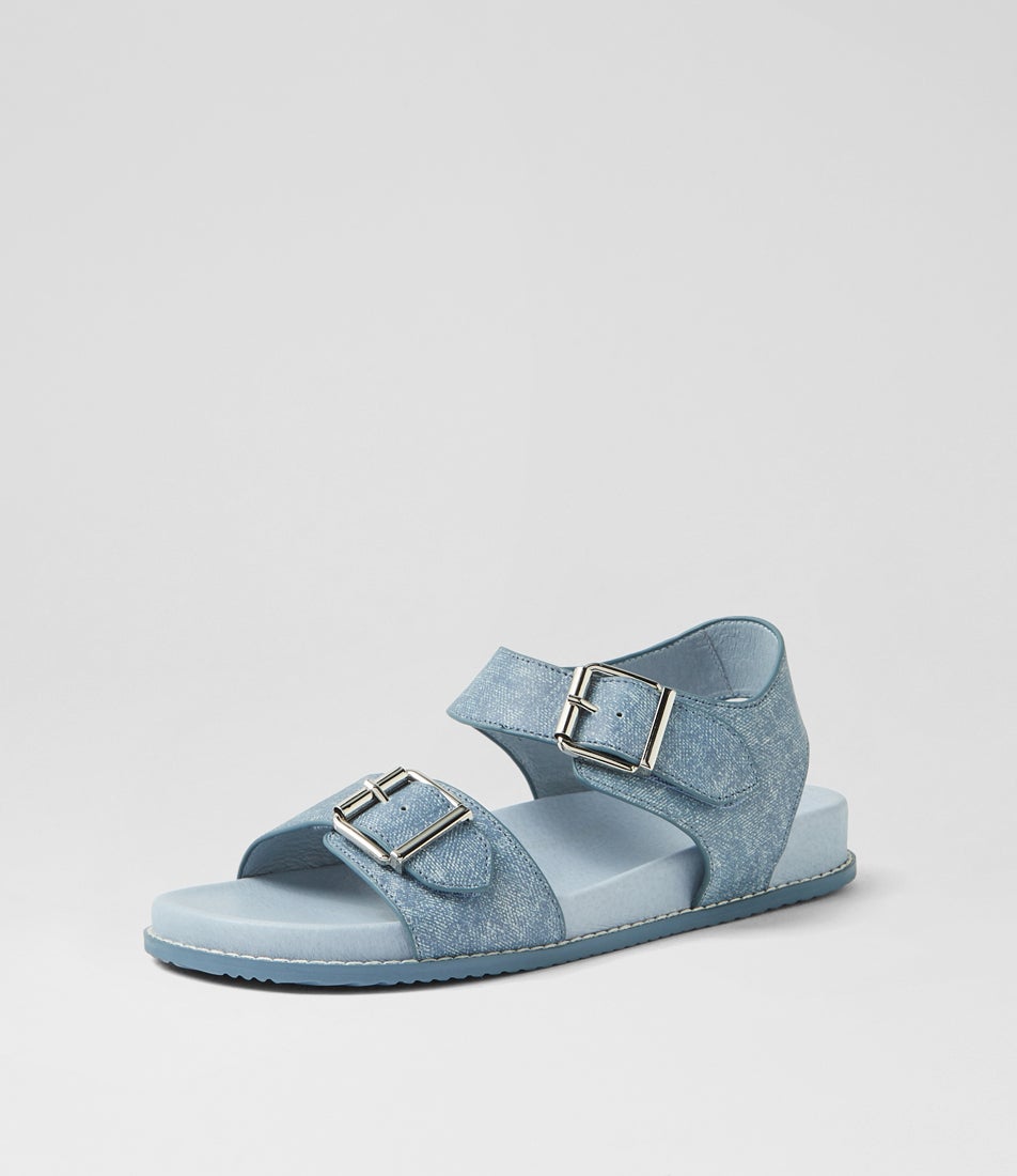 Hastice W Blue Denim Leather Sandals