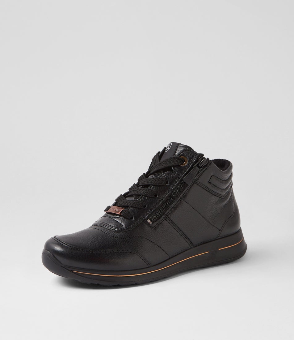 Osaka 08 Black Leather Ankle Boots