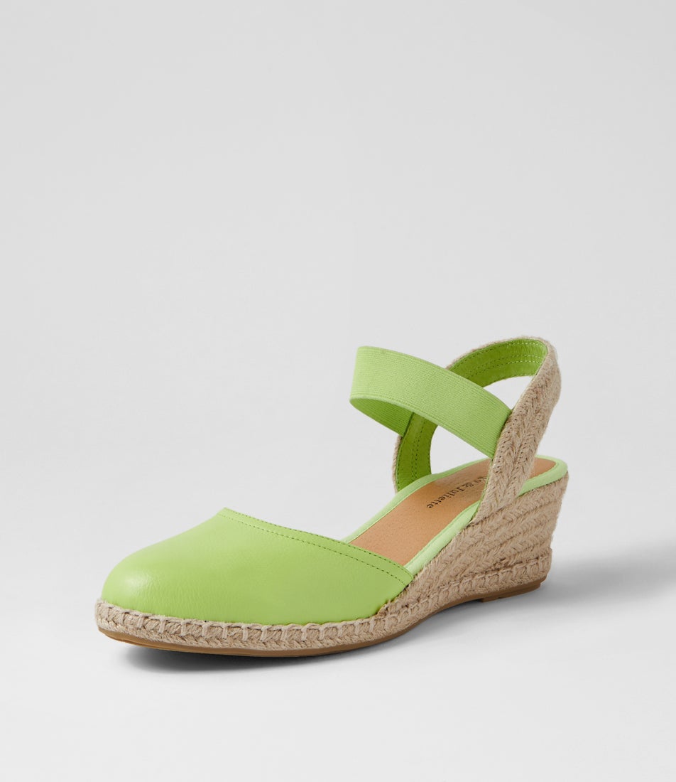 Rhainy Light Citrus Natural Rope Leather Elastic Wedges