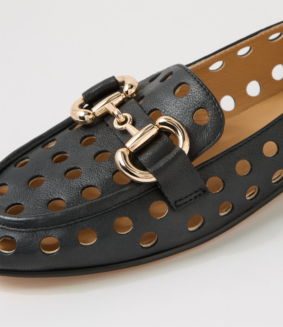 Uton Black Leather Loafers