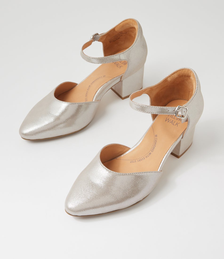 Vitor Xw Argento Shimmer Leather Heels