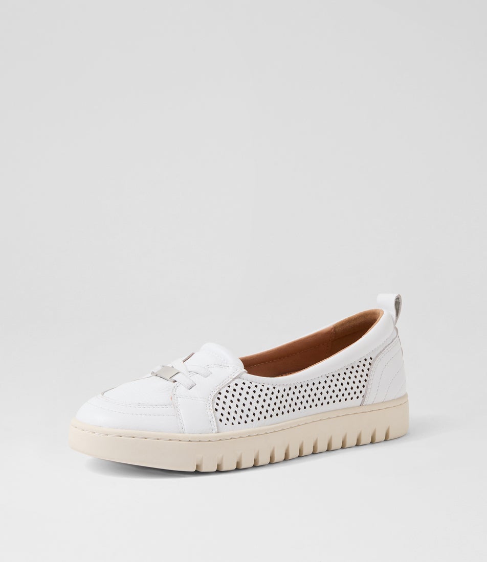 Tarins White Leather Flat Shoes Tarins White Leather Flat Shoes