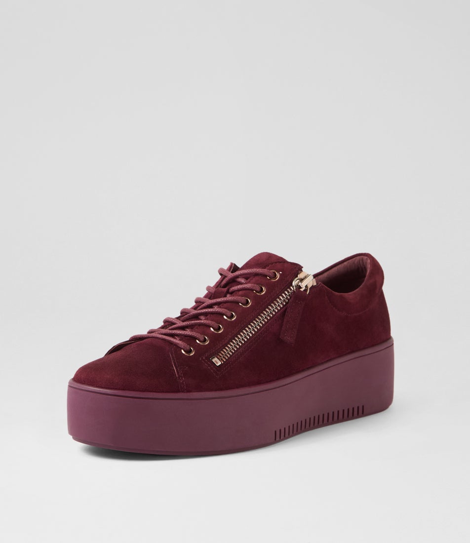 Wolfie Burgundy Suede Sneakers