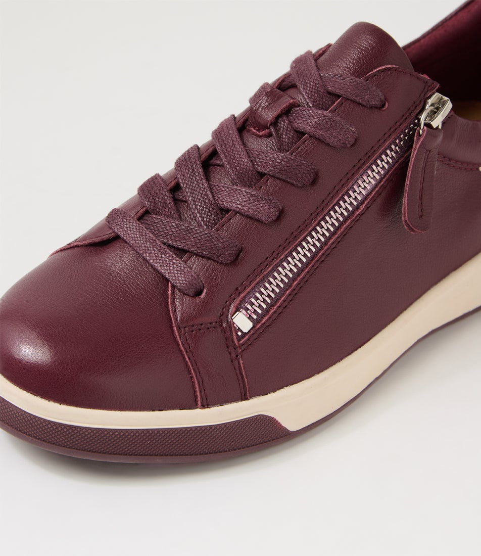 Aito Xf Burgundy Leather Sneakers