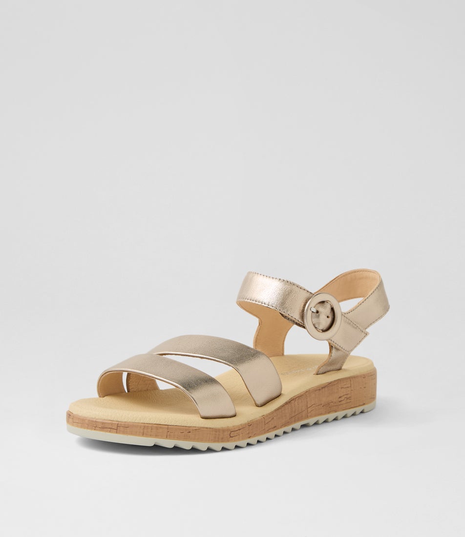 Onotte Champagne Almond Leather Sandals