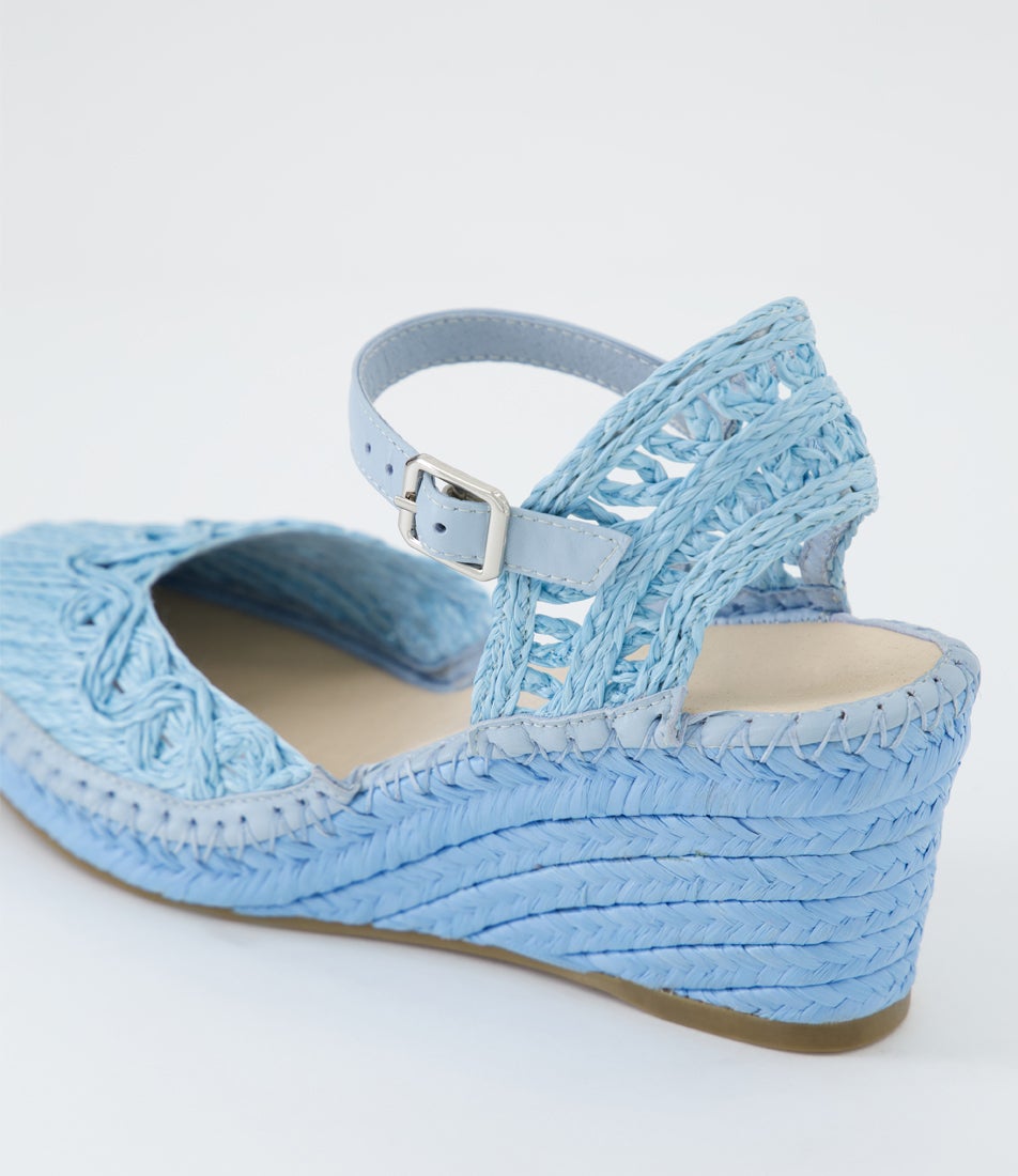 Fritzie Pale Blue Fabric Heels
