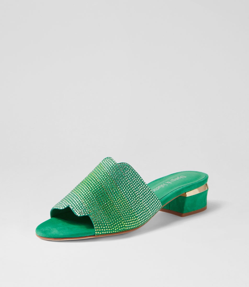 Tonda Green Multi Suede Sandals