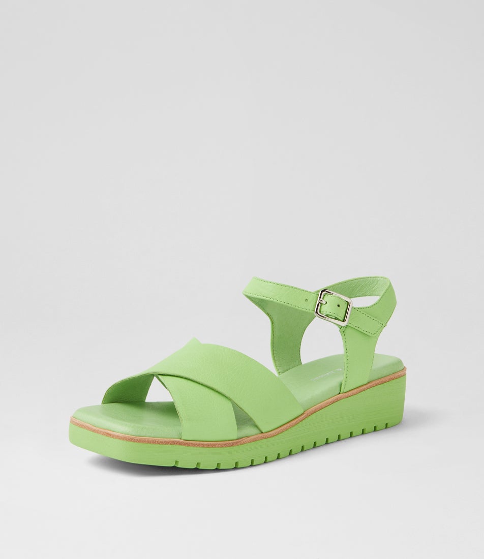 Kantisia Light Lime Leather Sandals