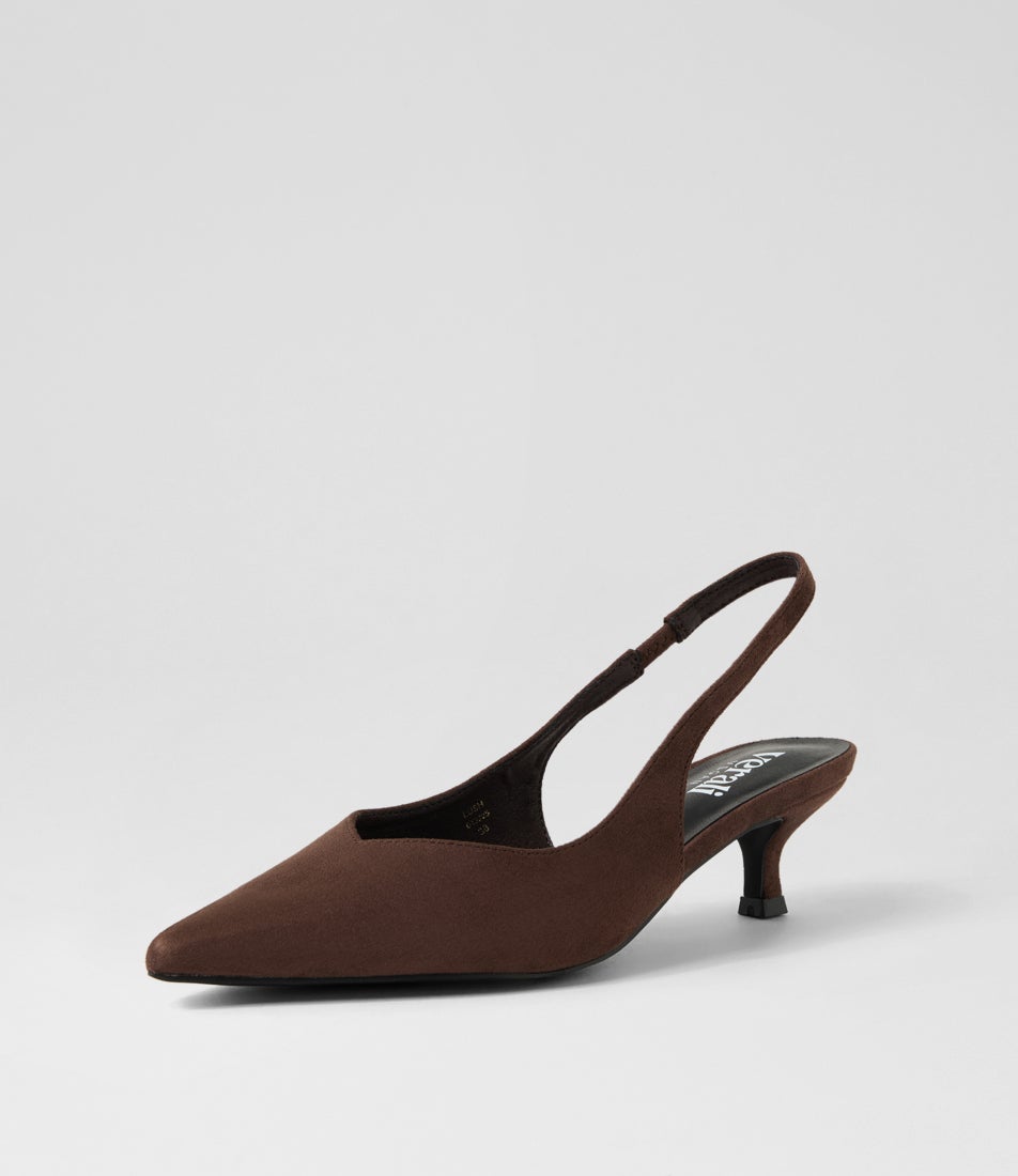 Lush Chocolate Brown Microsuede Heels