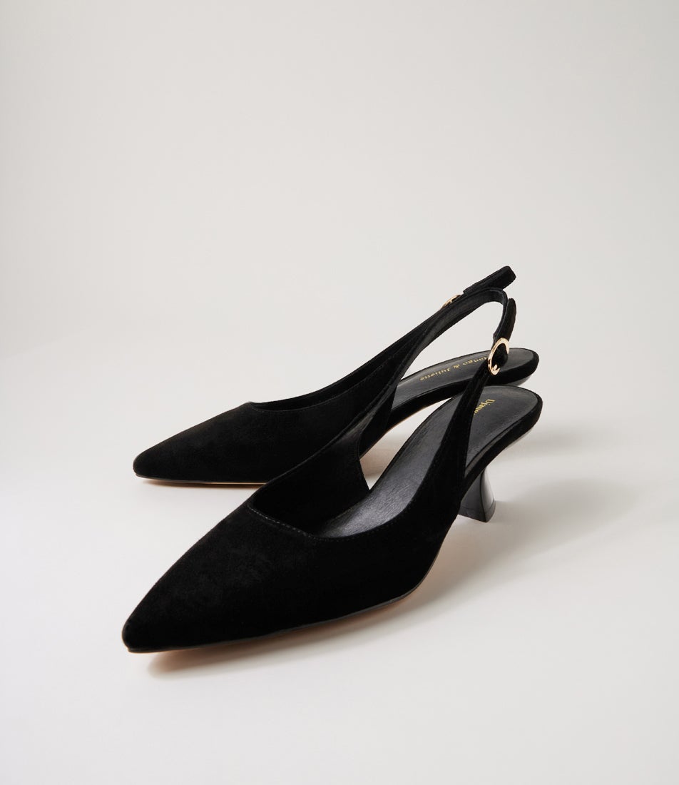 Linly Black Suede Heels