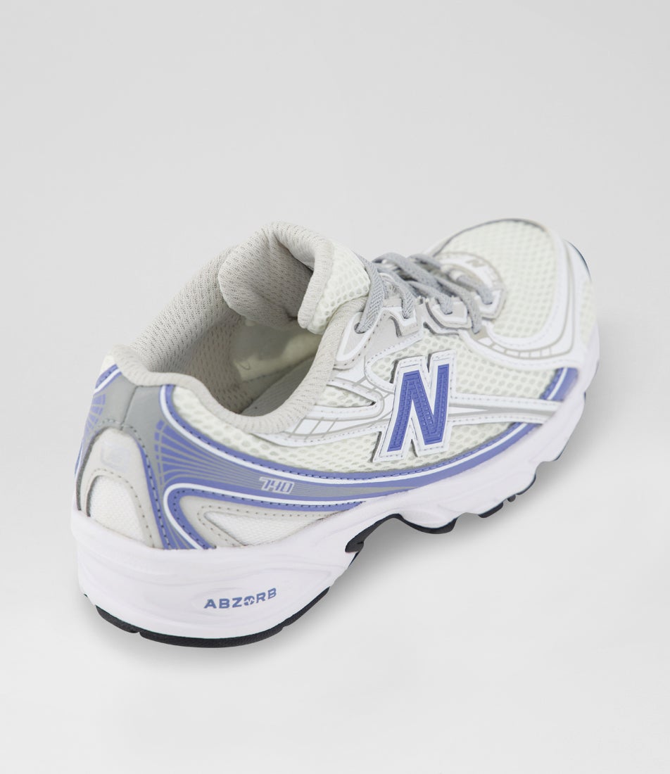 740 Junior White Fairweather Blue Fabric Sneakers