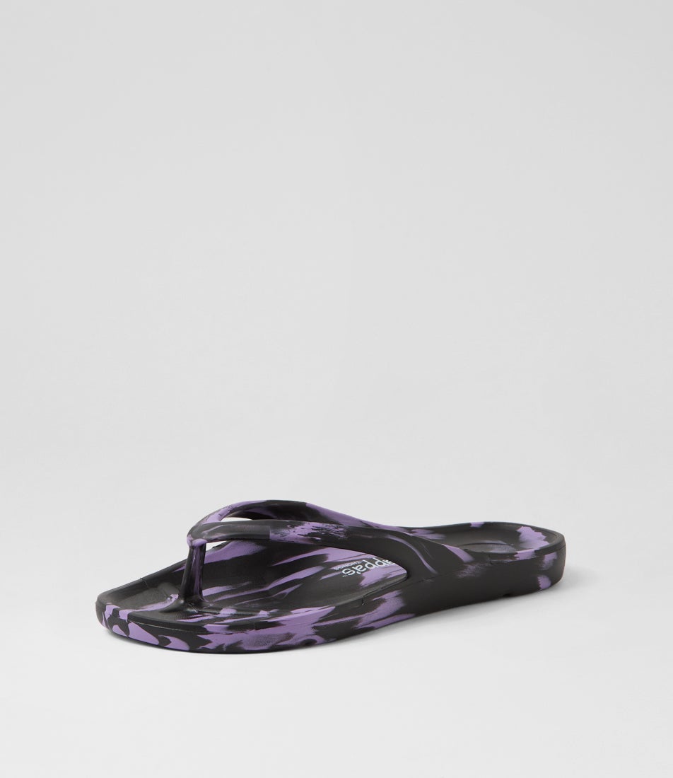 Slappas Black Purple Eva Thongs