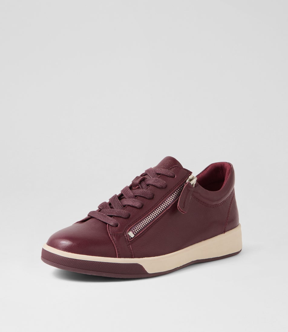 Aito Xf Burgundy Leather Sneakers