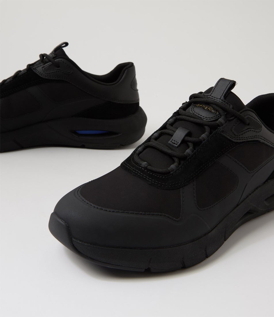 U Spherica Ecub 5 Black Leather Sneakers