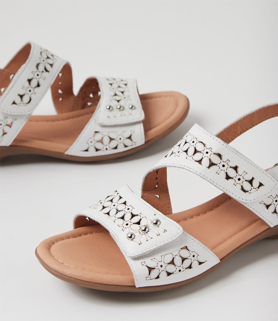 Bluebird White Leather Sandals