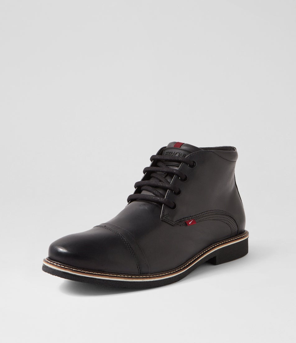 Orson Black Leather Lace Up Boots