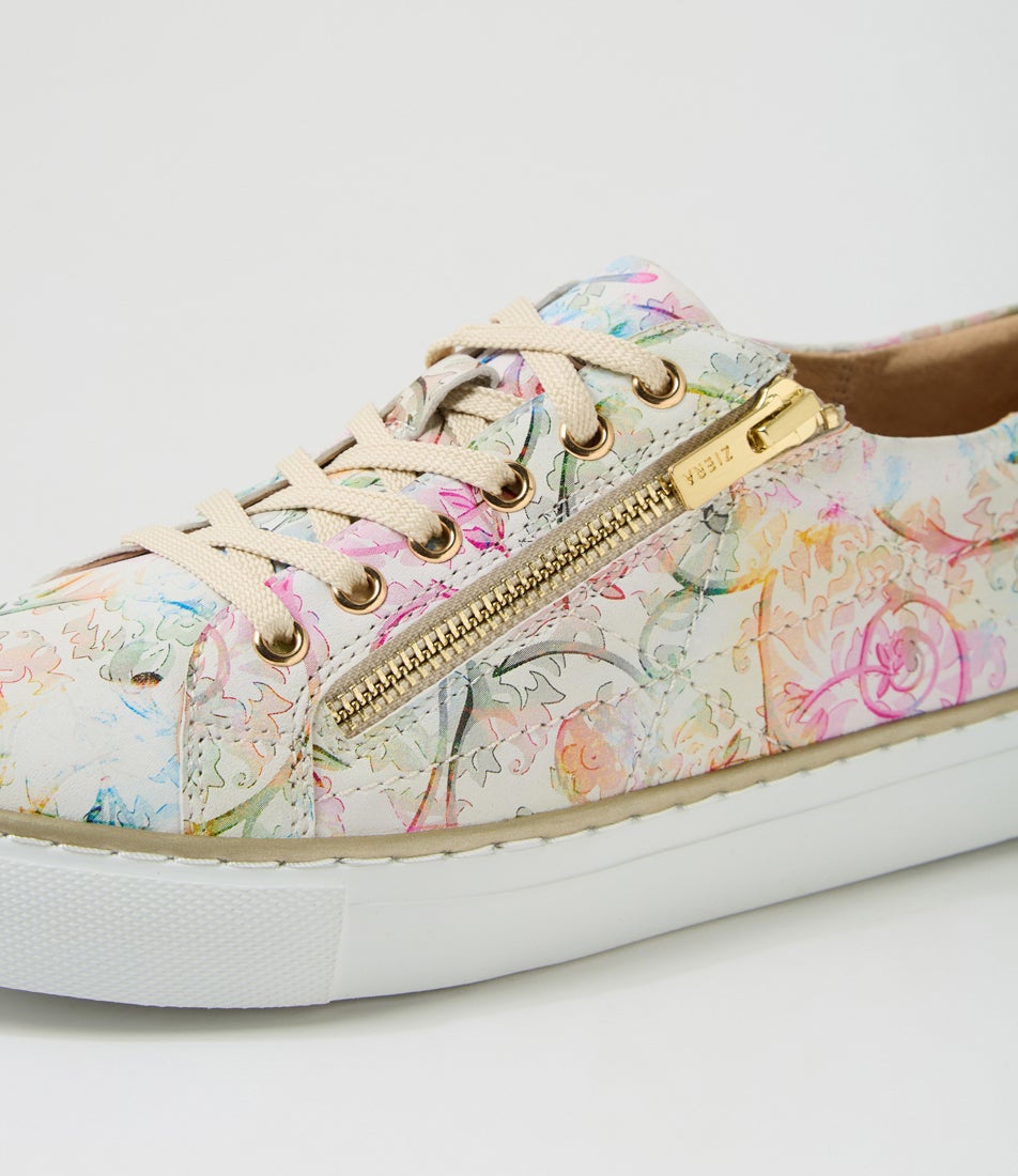 Pryor Xf Almond Floral Leather Sneakers