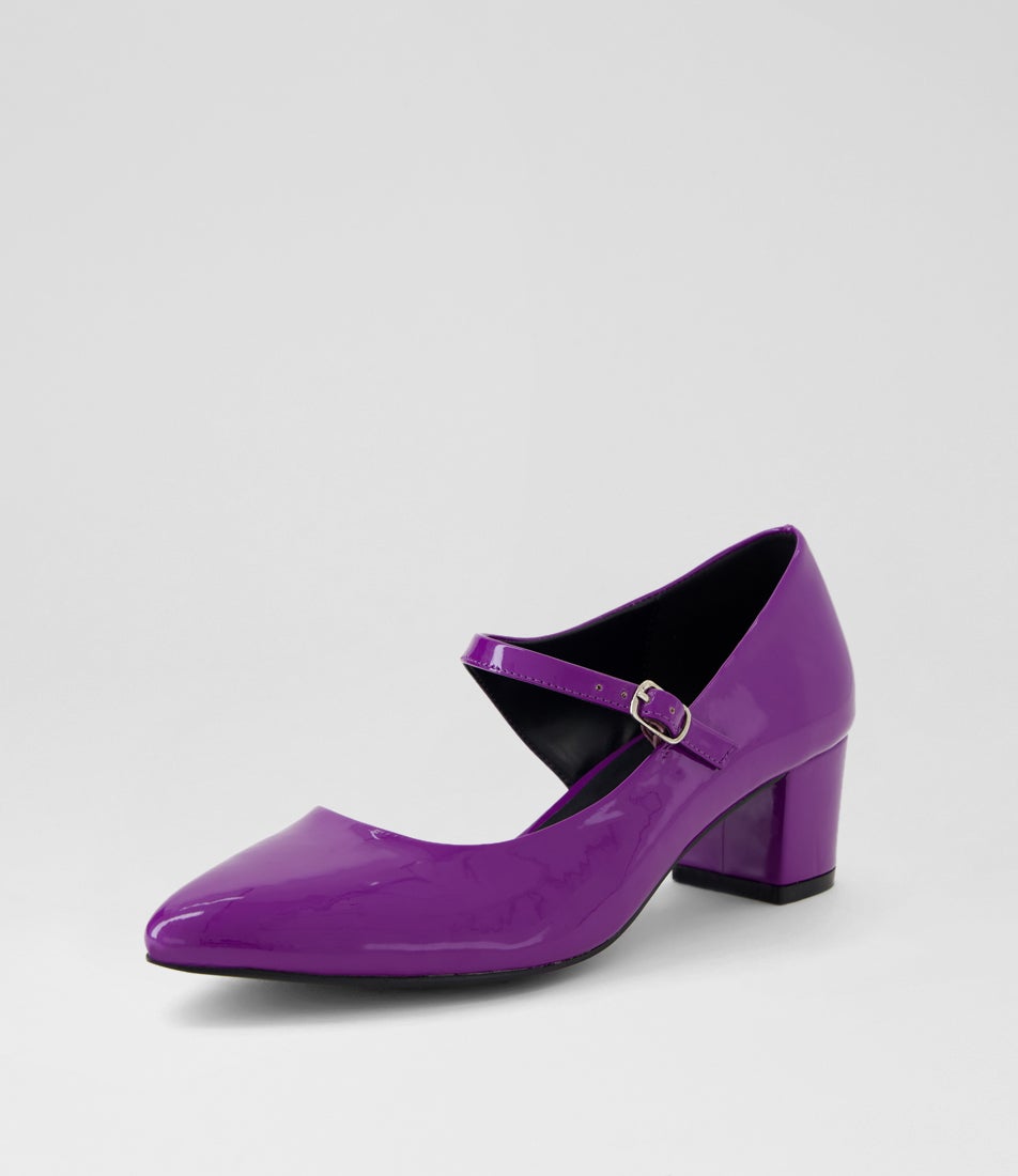 Fimmy Eggplant Patent Pu Heels