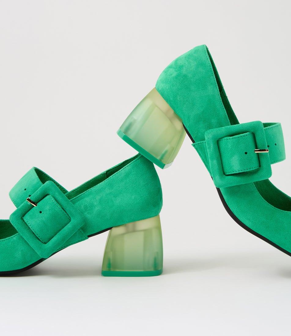 Milsom New Emerald Suede Mary Jane Heels