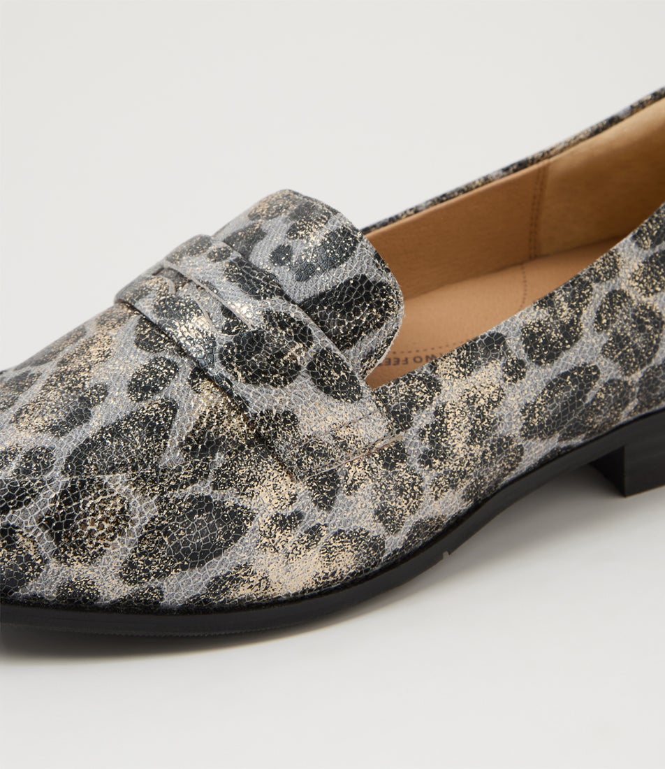 Towson Xf Slate Gold Leopard Leather Loafers