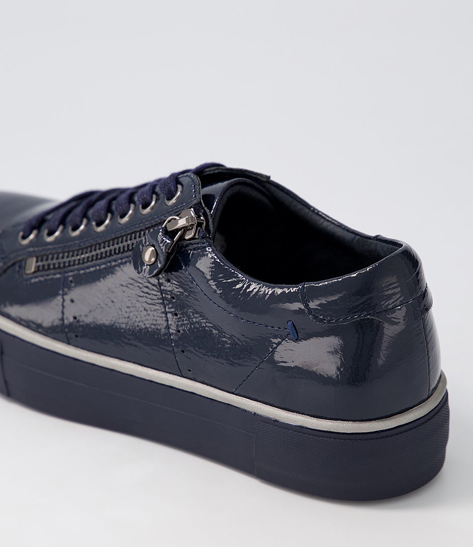 Froggy Navy Patent Leather Sneakers