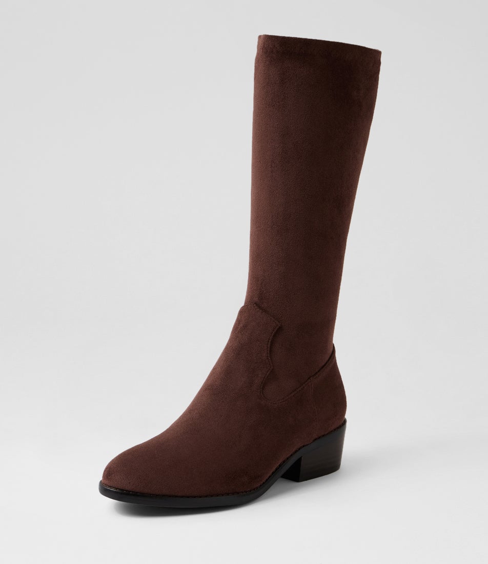 Galt Choc Stretch Microsuede Knee High Boots