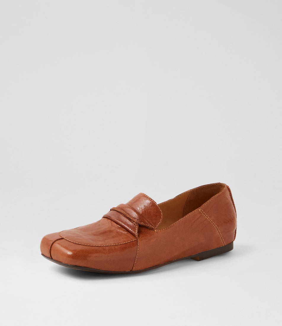 Adonai Cognac Polish Leather Loafers