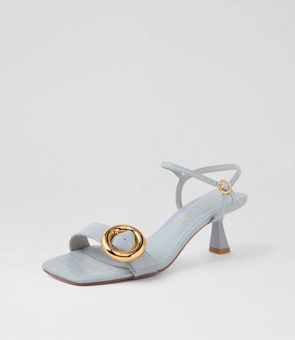 Intellect Steel Blue Leather Sandals