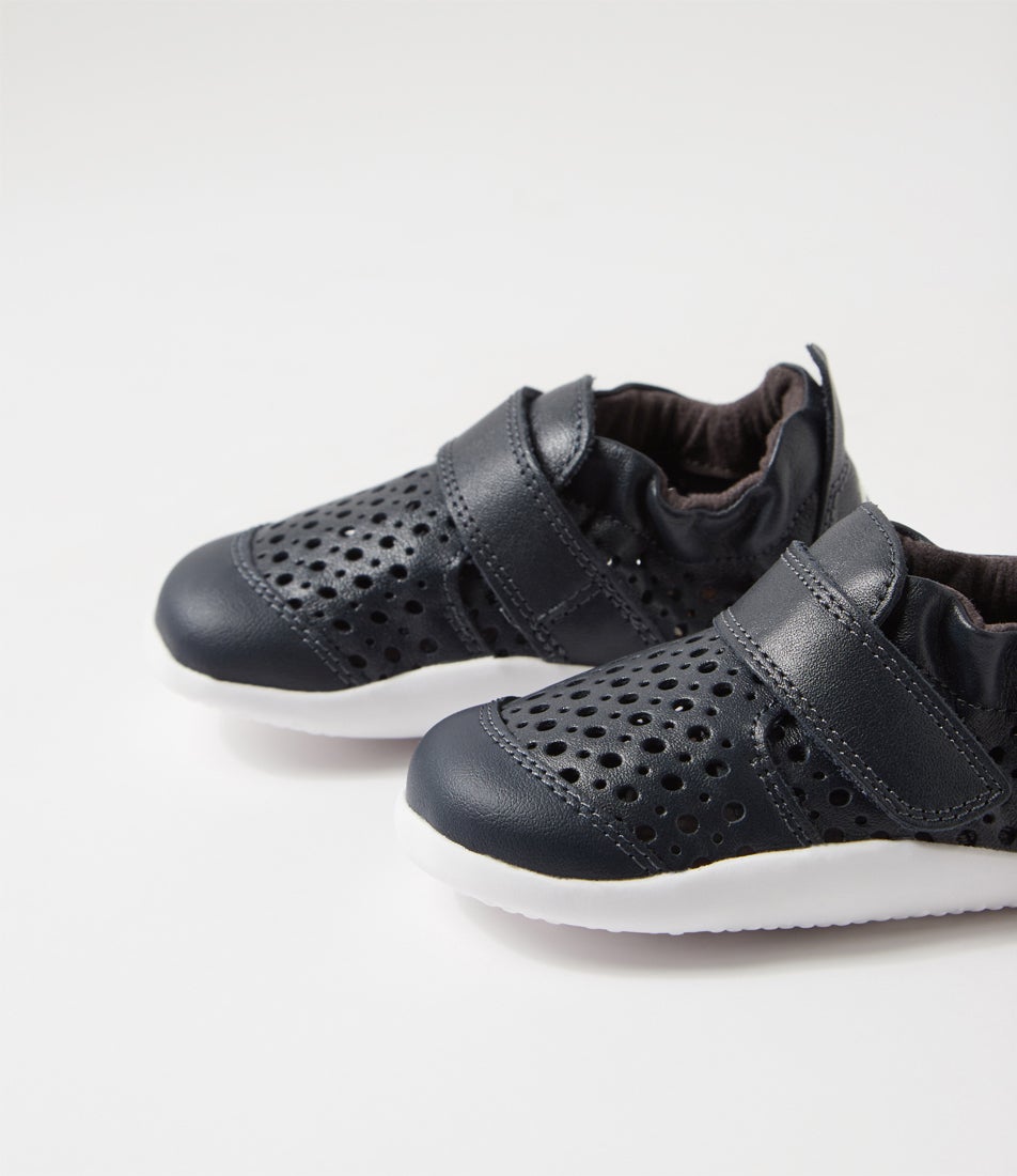 Xp Go Punch Infant Navy Leather Flat Shoes