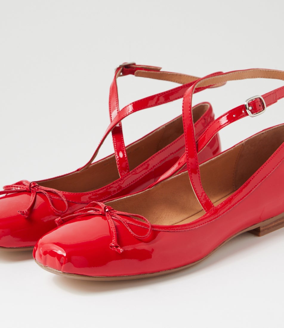 Mowwie New Red Patent Leather Ballet Flats