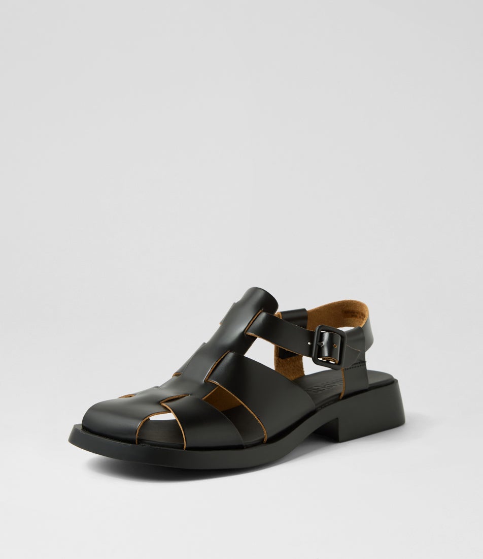 Dana Black Leather Sandals